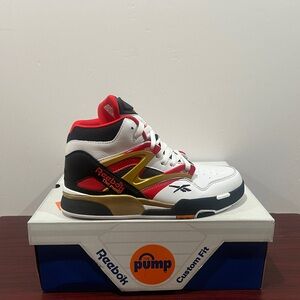 Reebok, Pump Omni Zone 2, G55113, White, Red, Black & Gold